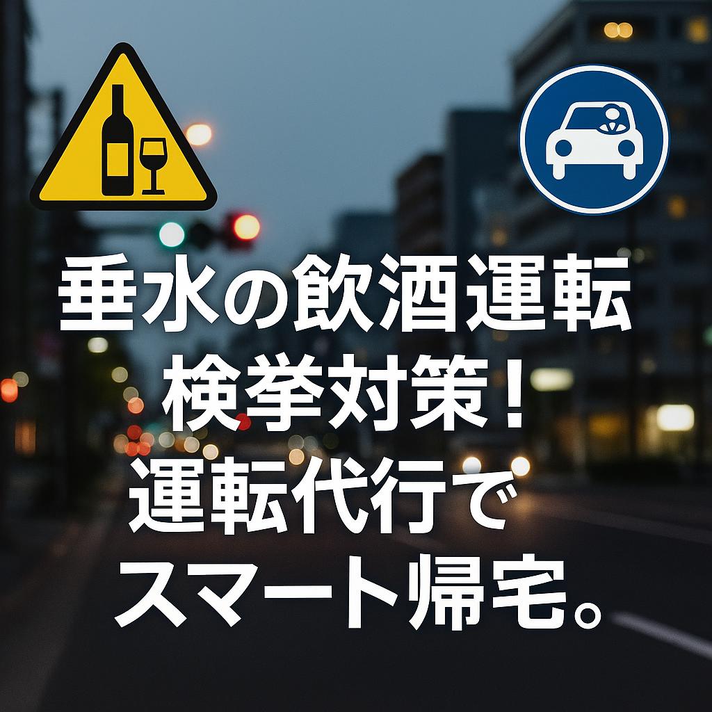 垂水の飲酒運転検挙対策!運転代行でスマート帰宅。